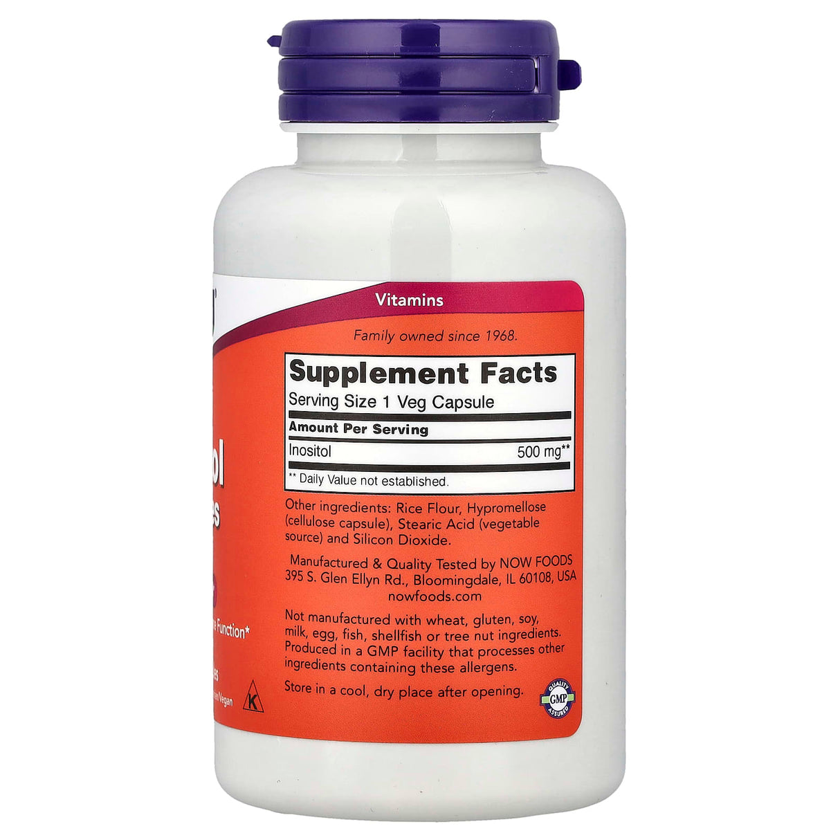 Inositol 500mg, Now Foods, 100 capsule