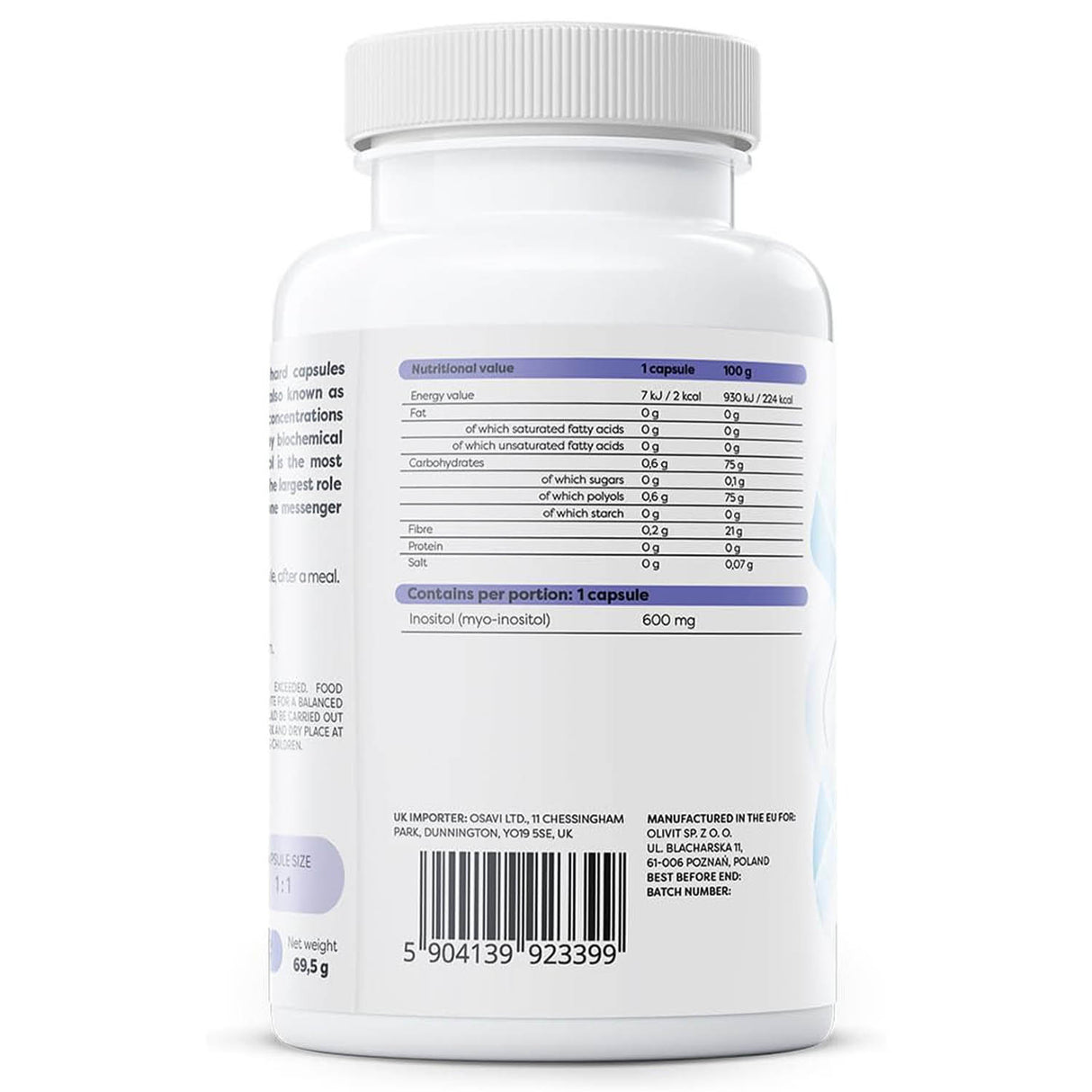 Inositol (Myo-Inositol), 600 mg, Osavi, 100 capsule