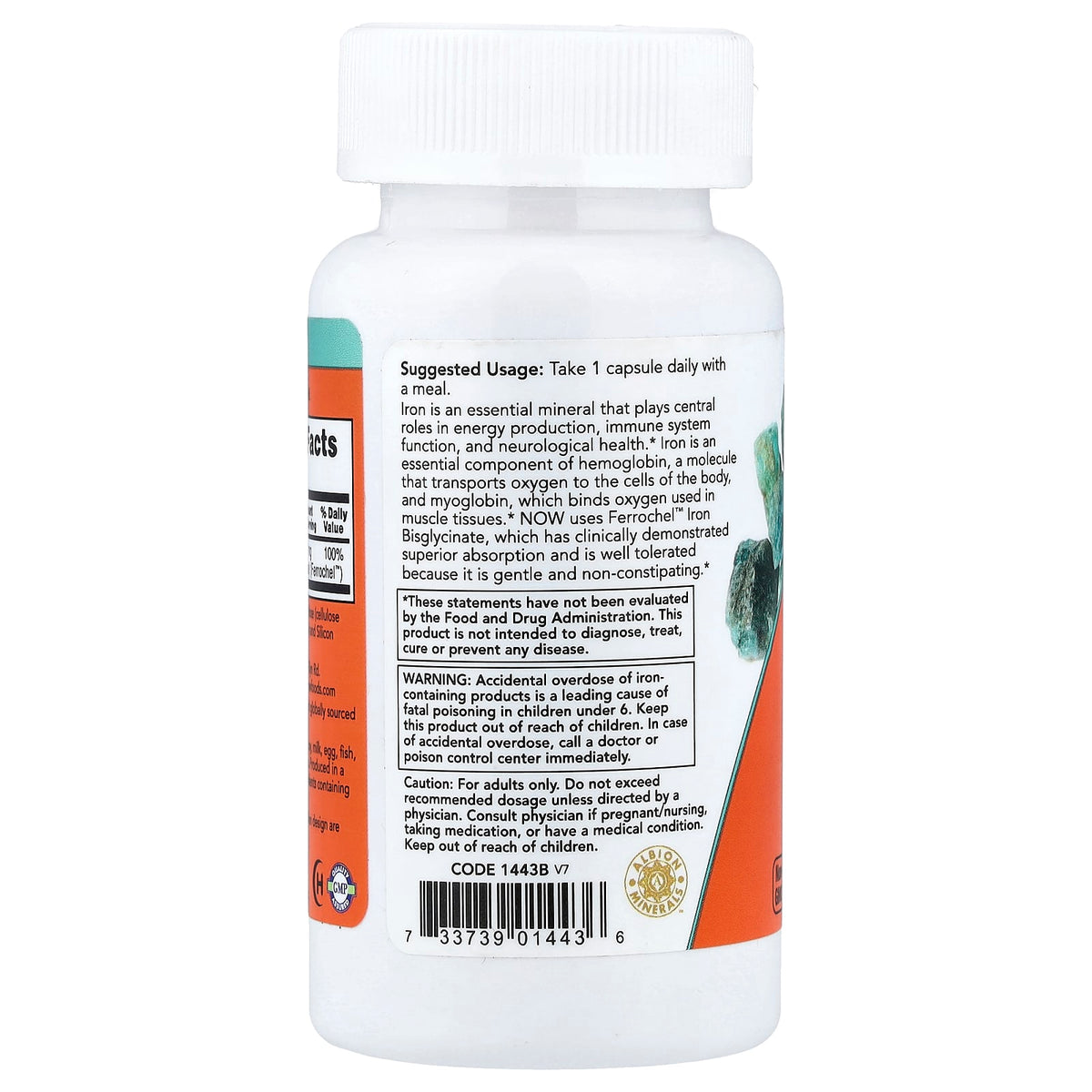 Iron (Fier), 18 mg, Now Foods, 120 capsule