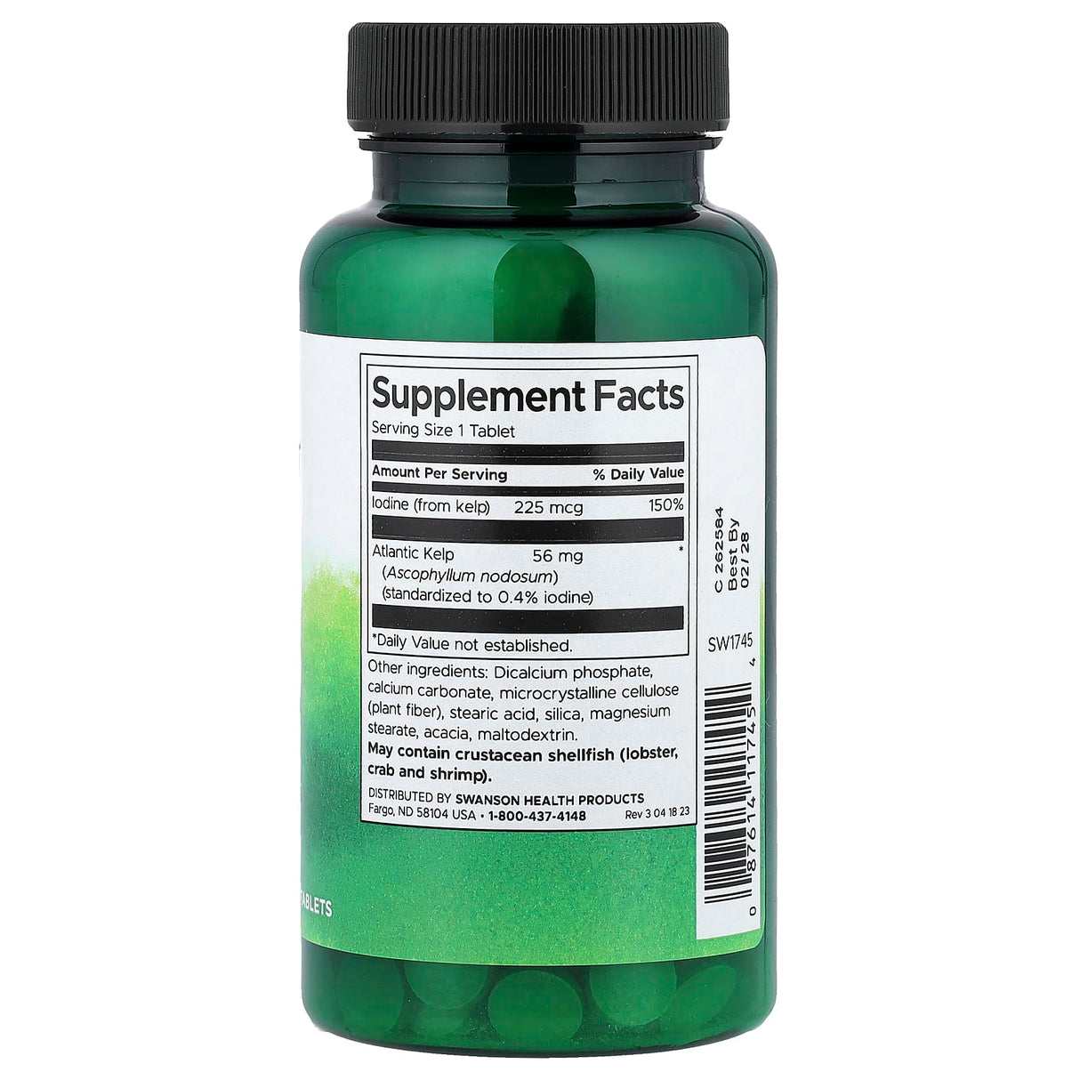 Kelp Iodine Source, Swanson, 250 tablete SW1745