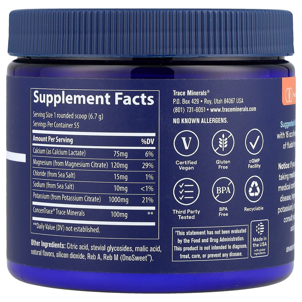 Keto Electrolyte Powder, Trace Minerals, 330 g