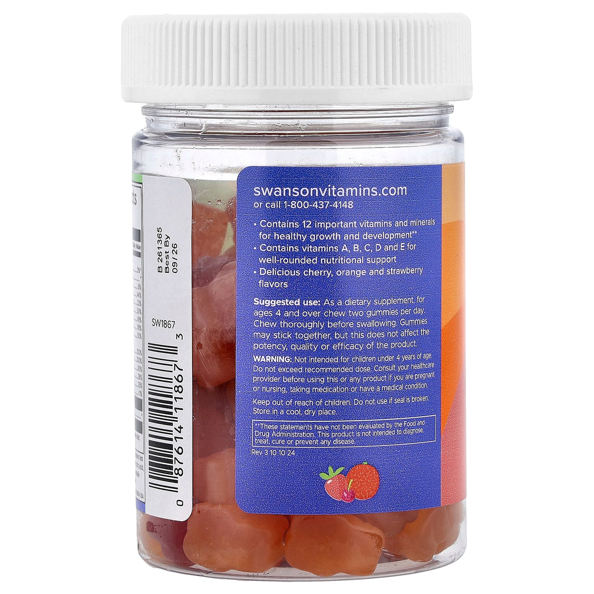 Kids Multivitamin, Mixed Fruit, Swanson, 60 jeleuri SW1867