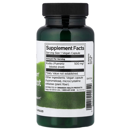 Kudzu Root Full Spectrum, 500mg, Swanson, 60 capsule SW1034