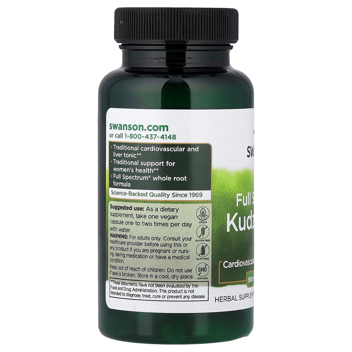Kudzu Root Full Spectrum, 500mg, Swanson, 60 capsule SW1034