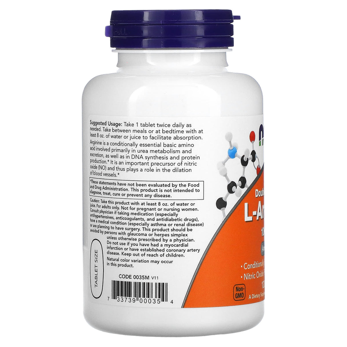 L-Arginine, Double Strength, 1000mg, Now Foods, 120 tablete