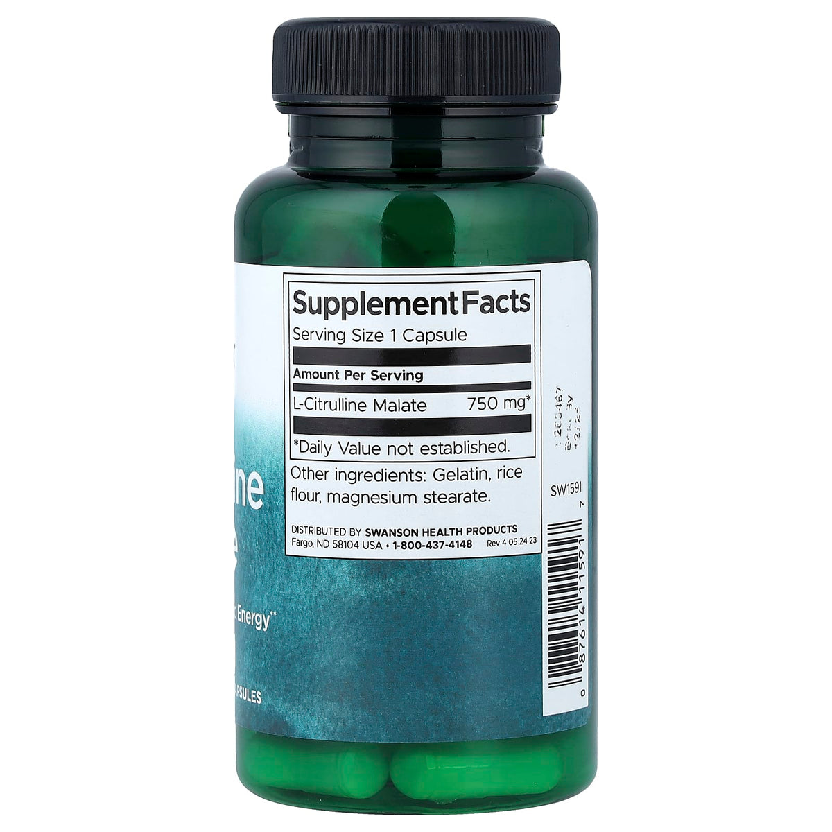 L-Citrulline Malate, 750 mg, Swanson, 60 capsule SW1591