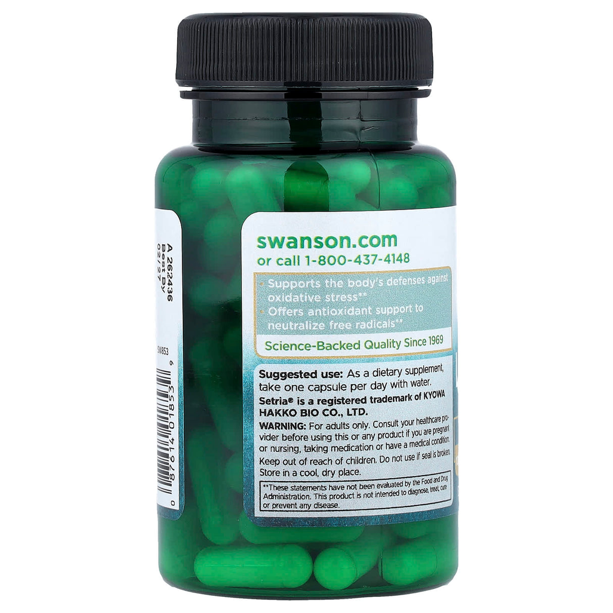 L-Glutathione, Setria Glutathione, 100mg, Swanson, 100 capsule SW853