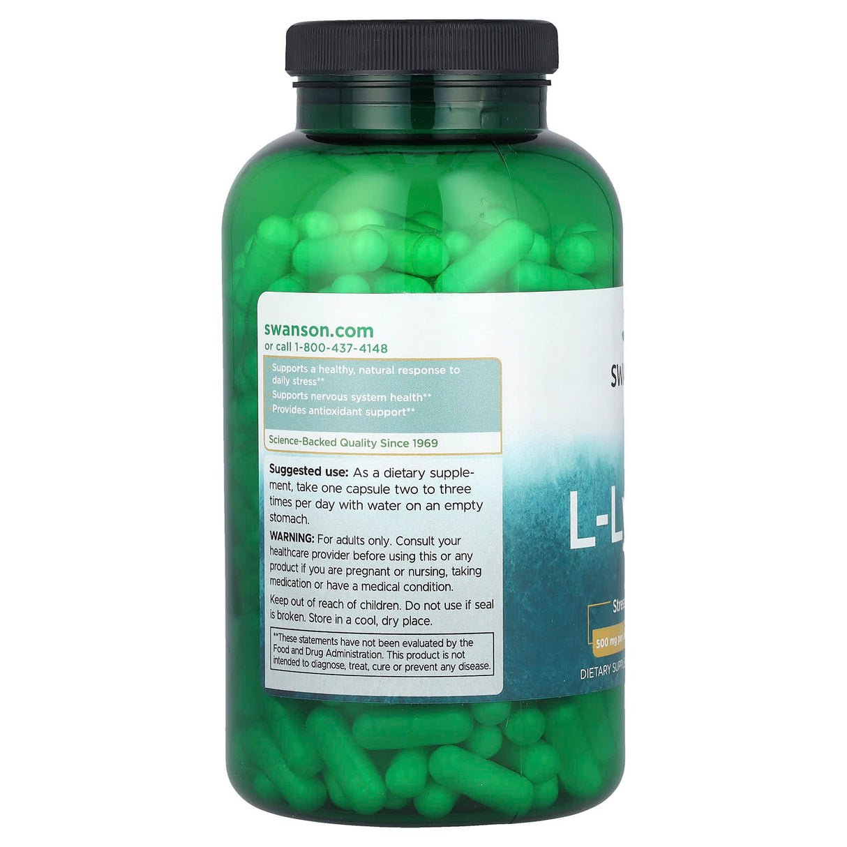 L-Lysine (Lizina HCl), 500 mg, Swanson, 300 capsule SW269