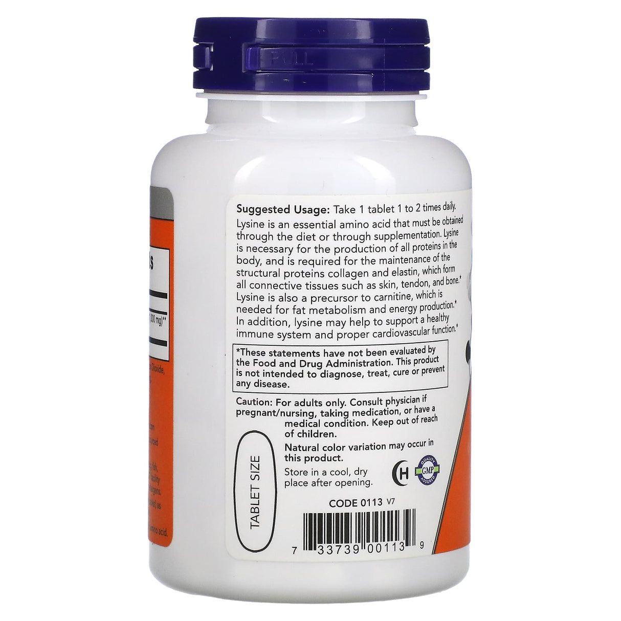 L-Lysine, (Lizina), 1000mg, Now Foods, 100 tablete