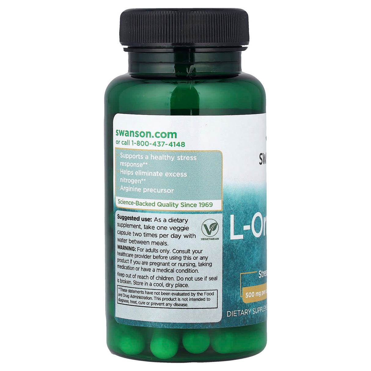 L-Ornithine, 500mg, Swanson, 60 capsule SW1238