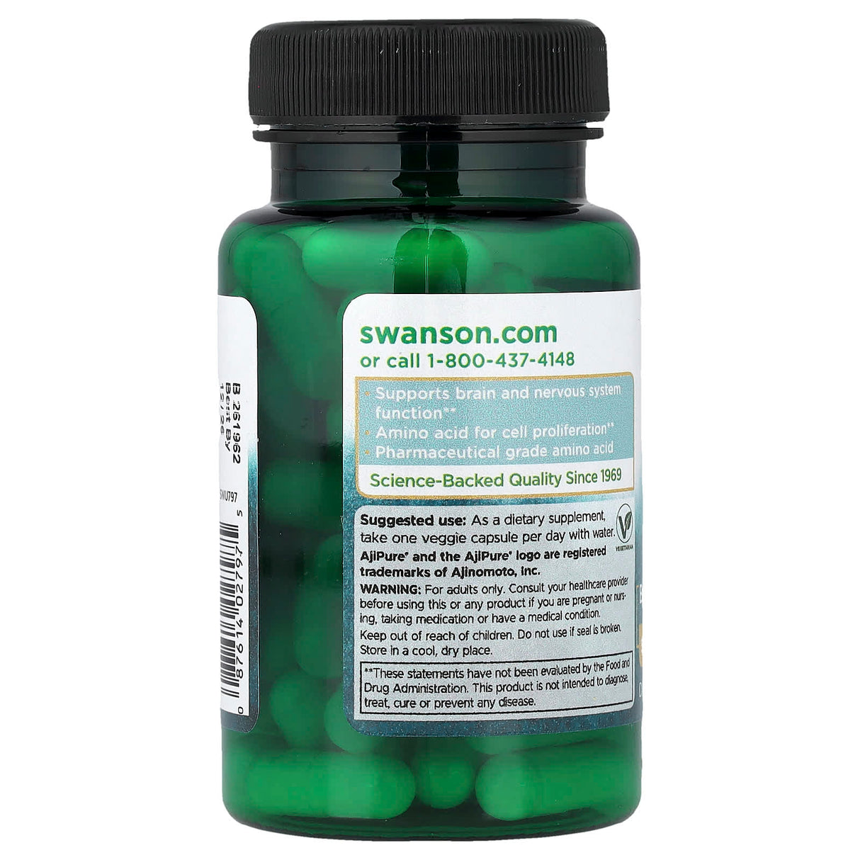 L-Serine AjiPure, Pharmaceutical Grade, 500 mg, Swanson, 60 capsule SWU797
