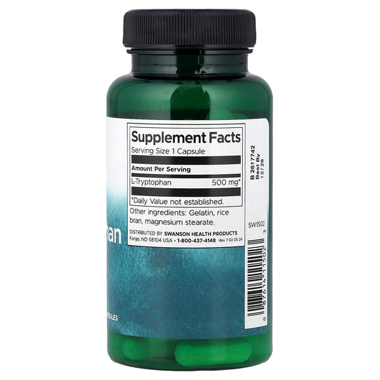 L-Tryptophan, 500 mg, Swanson, 60 capsule SW1502