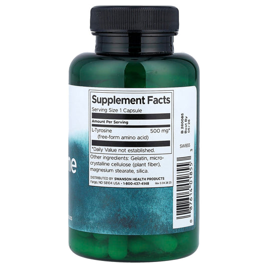 L-Tyrosine, 500mg, Swanson, 100 capsule SW855