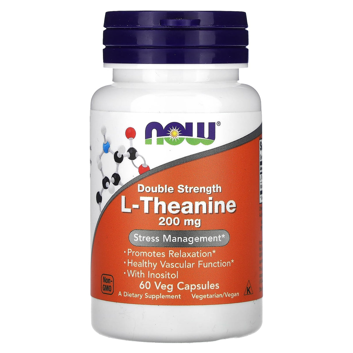 L-Theanine Double Strength cu Inositol, 200mg, Now Foods, 60 capsule