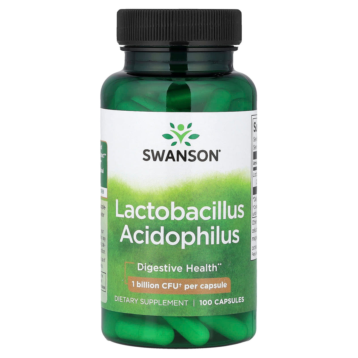 Lactobacillus Acidophilus; 1 Billion CFU; Swanson; 100 Caps SW282 ...