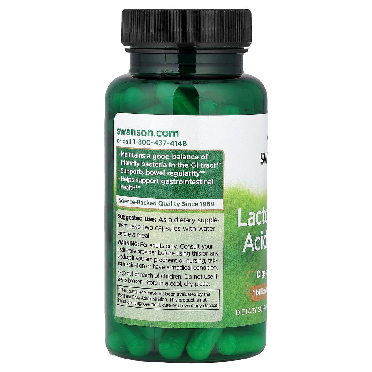 Lactobacillus Acidophilus, 1 Billion CFU, Swanson, 100 Capsule SW282