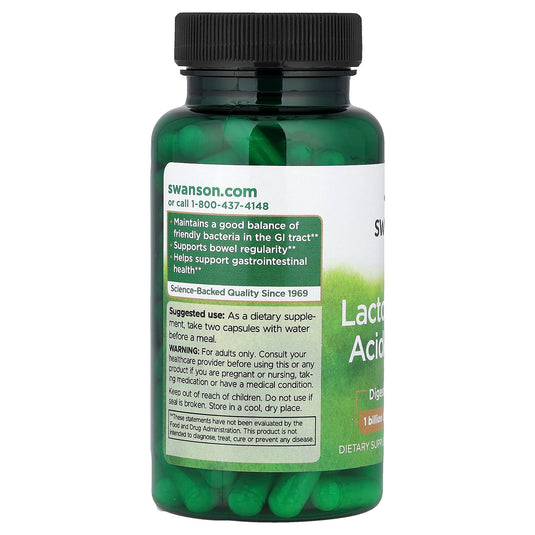 Lactobacillus Acidophilus, 1 Billion CFU, Swanson, 100 Capsule SW282