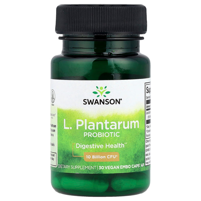 Lactobacillus Plantarum Probiotic, 10 Billion CFU, Swanson, 30 capsule SWA016