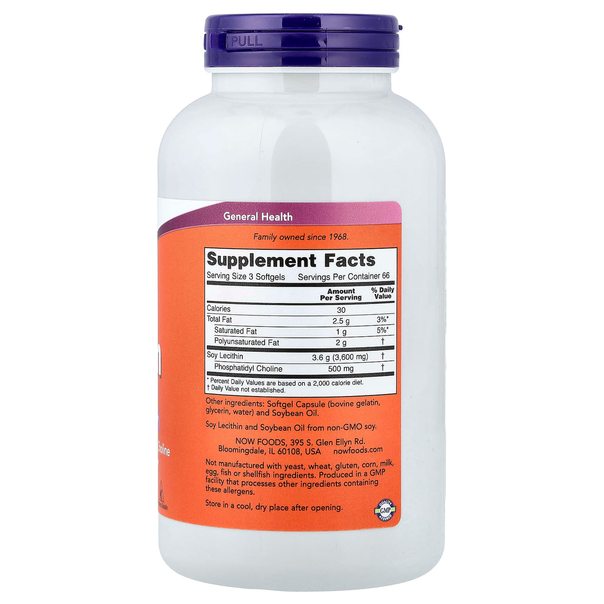 Lecitina (Lecithin) 1200mg, Now Foods, 200 softgels