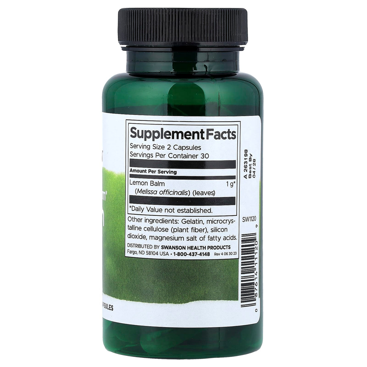 Lemon Balm (Melissa Officinalis) Roiniță, 500mg, Swanson, 60 capsule SW1120