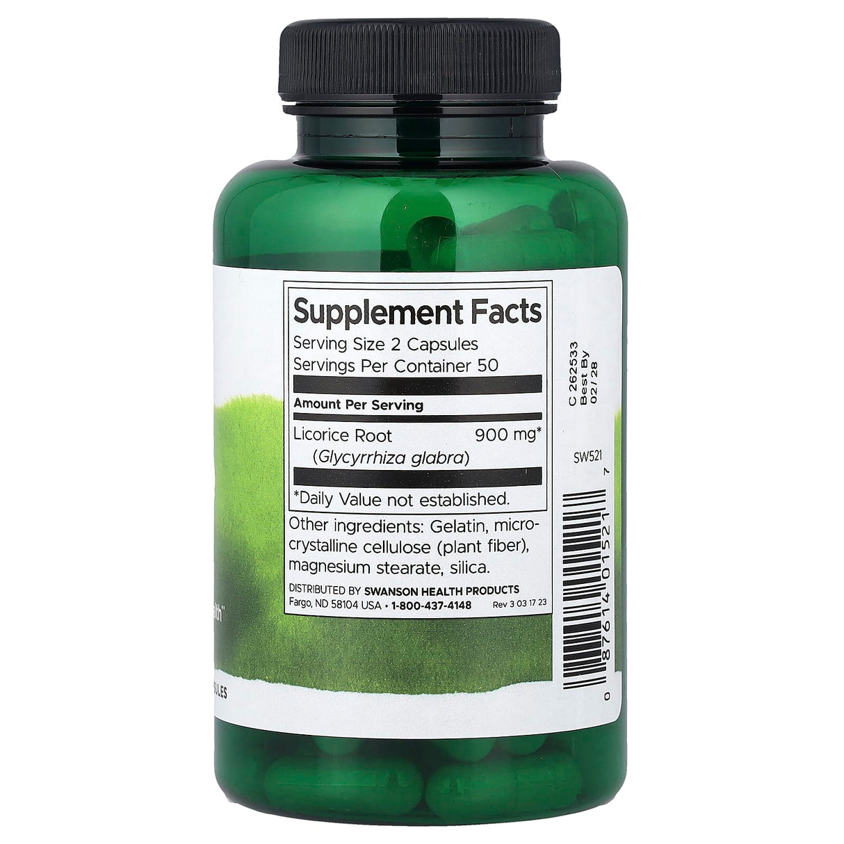 Licorice Root (Lemn Dulce), 450 mg, Swanson, 100 capsule SW521