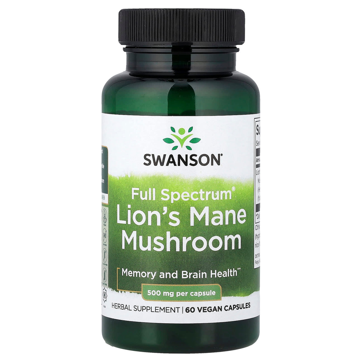 Lion's Mane Mushroom (Coama Leului Ciuperca), 500mg, Swanson, 60 capsule SW1096