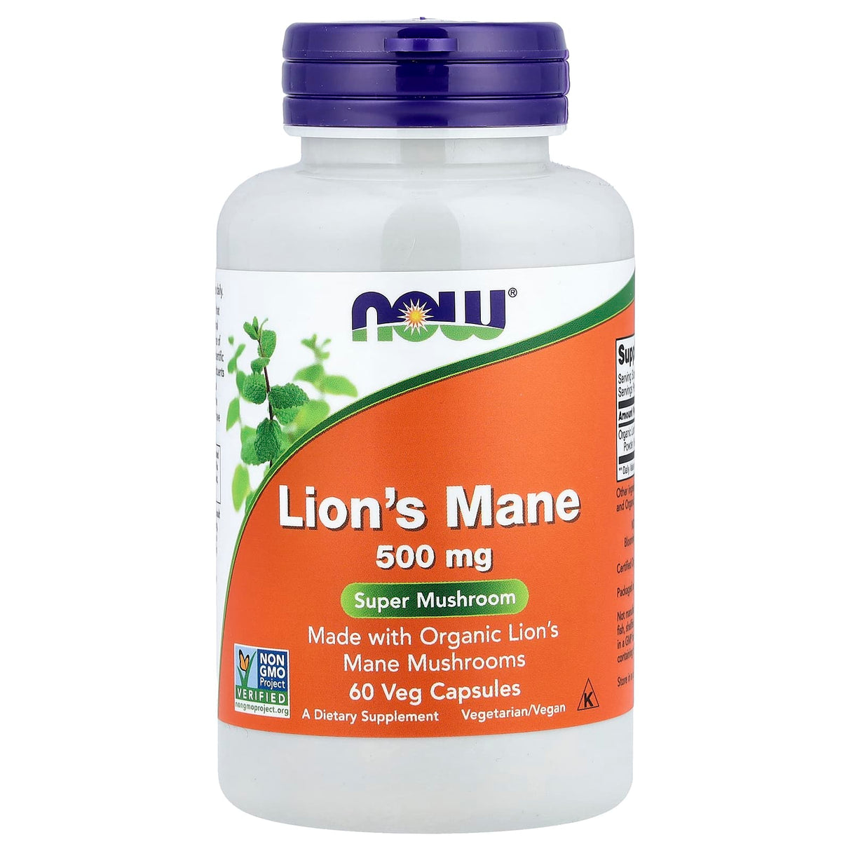 Lion's Mane (Ciuperca Coama Leului), 500 mg, NOW Foods, 60 capsule