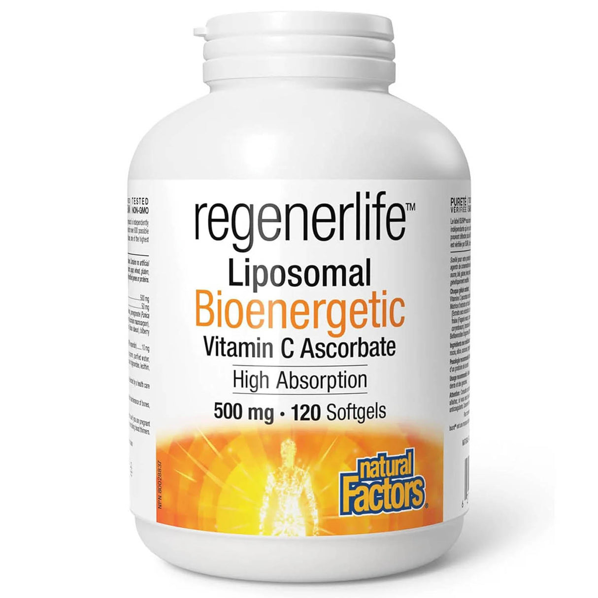 Liposomal Bioenergetic Vitamin C Ascorbate, 500 mg, Natural Factors, 120 softgels