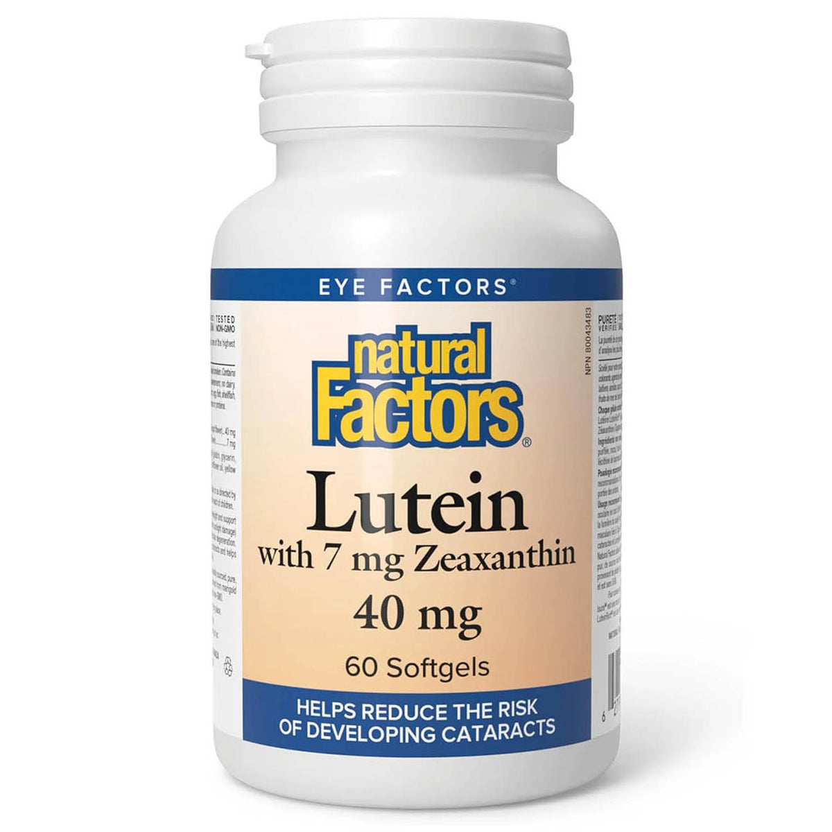 Lutein 40 mg with Zeaxanthin 7 mg, Natural Factors, 60 Softgels ...