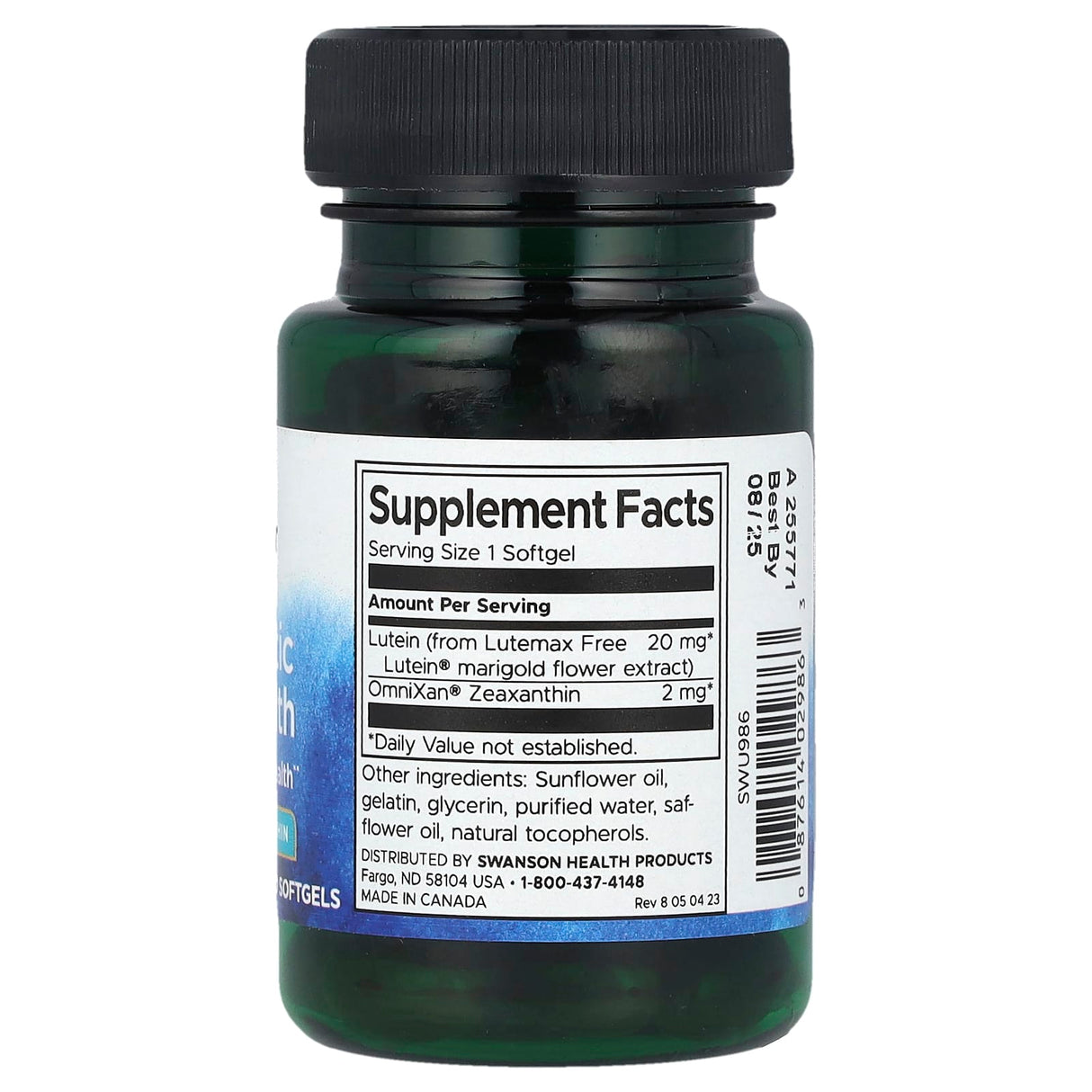 Lutein & Zeaxanthin (Synergistic Eye Health), Swanson, 60 softgels SWU986