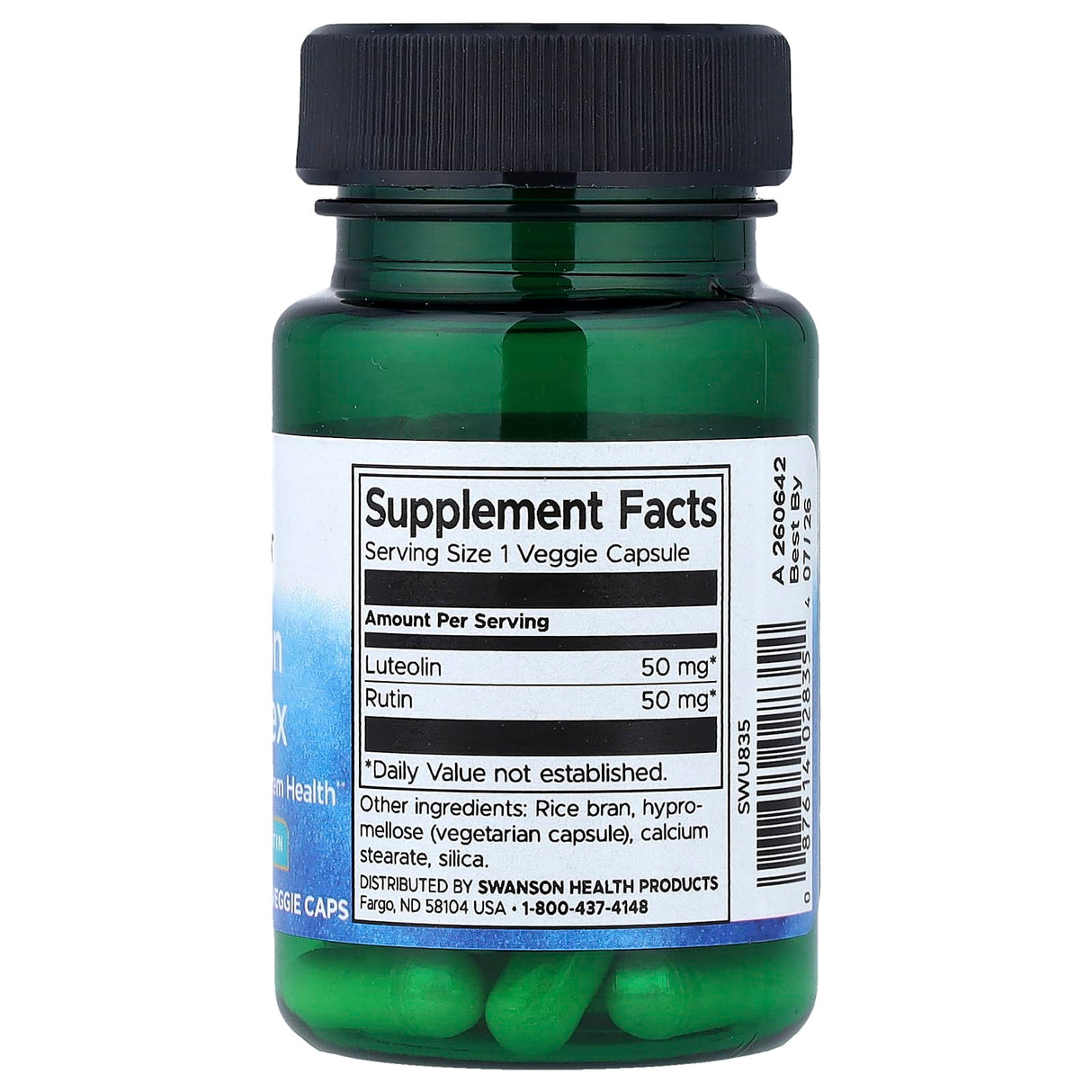 Luteolin Complex (Flavonoide), 100 mg, Swanson, 30 capsule SWU835