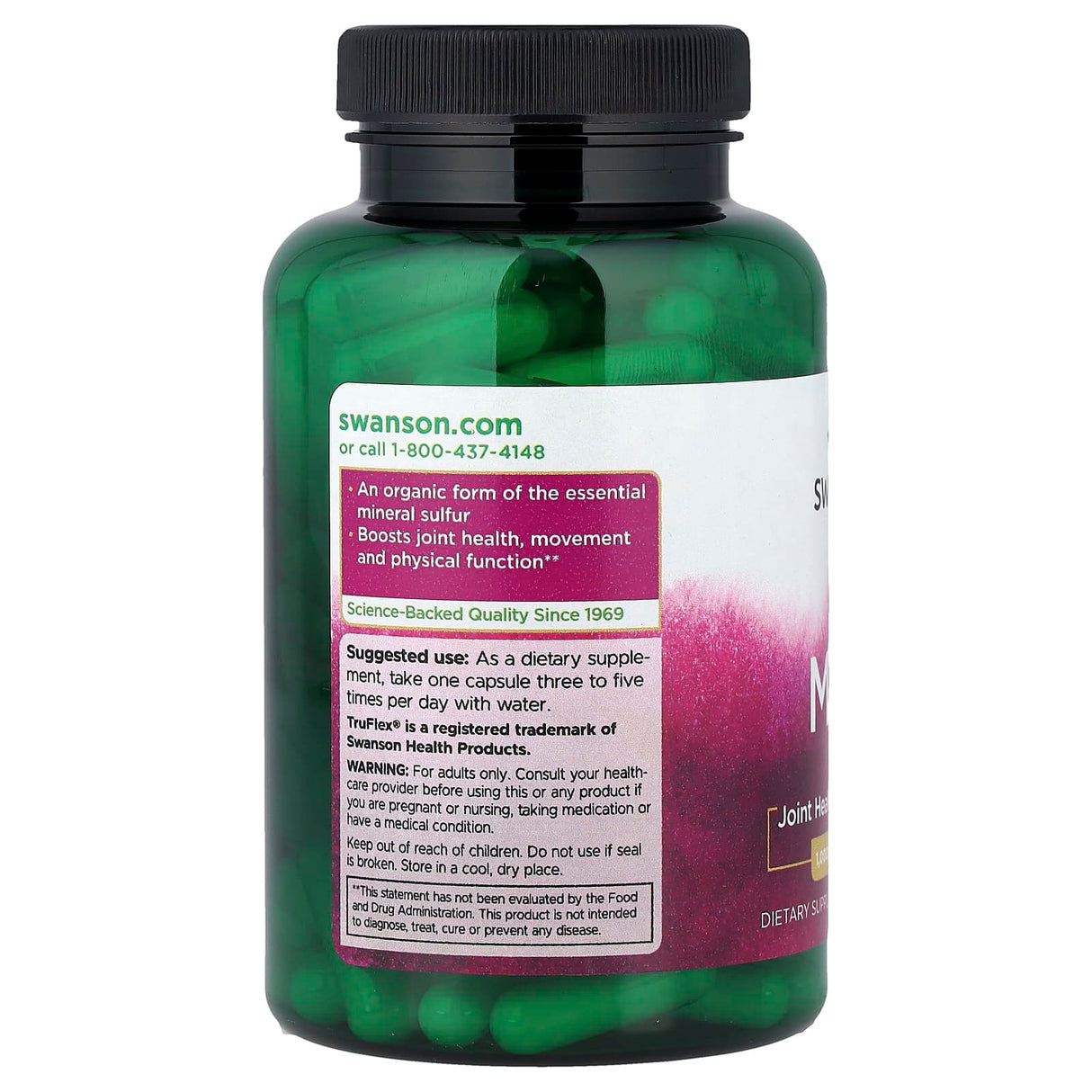 MSM (Sanatatea Articulatiilor), 1000 mg, Swanson, 120 capsule SWU655