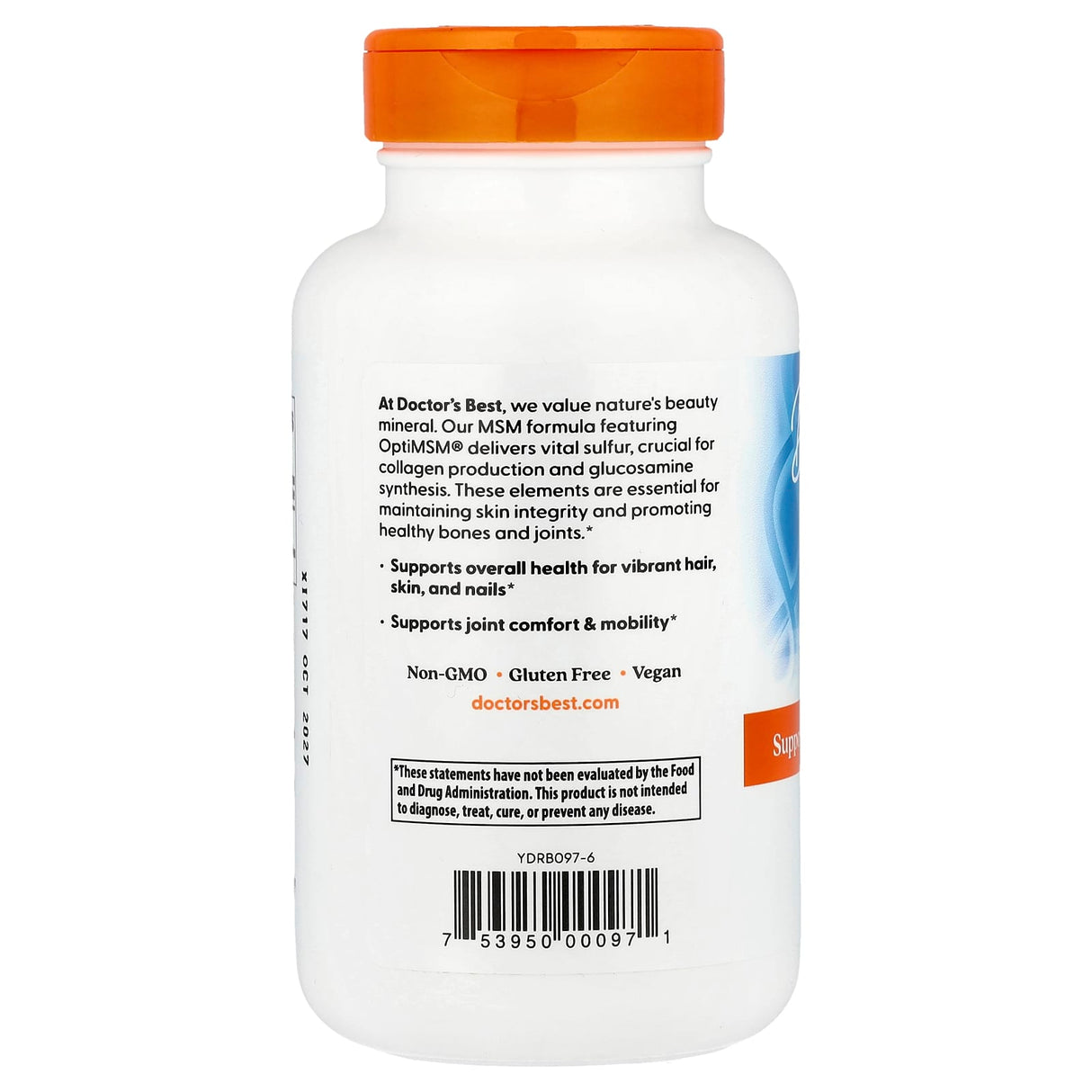 MSM with OptiMSM, 1500mg, Doctor's Best, 120 tablete