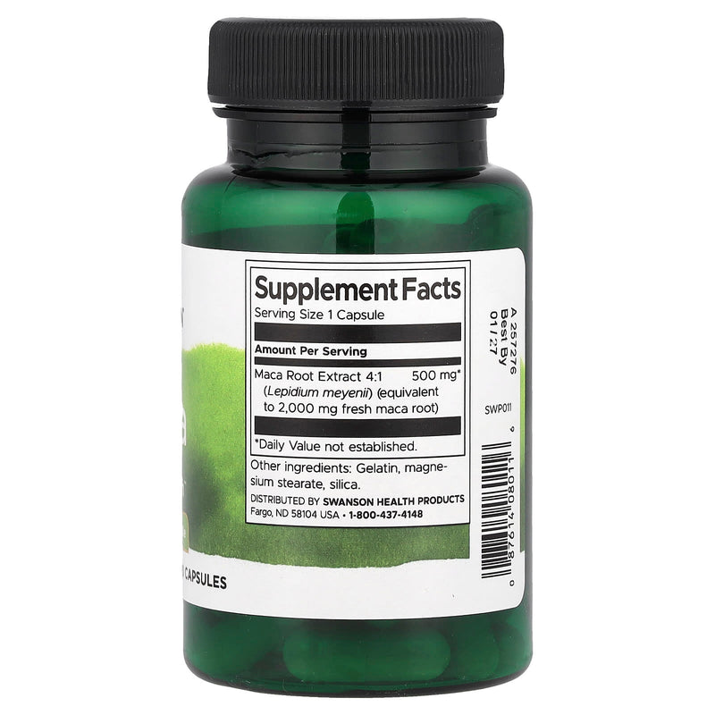Încărcați imaginea în vizualizatorul Galerie, Maca Extract 4:1 Root, 500mg, Swanson, 60 capsule SWP011
