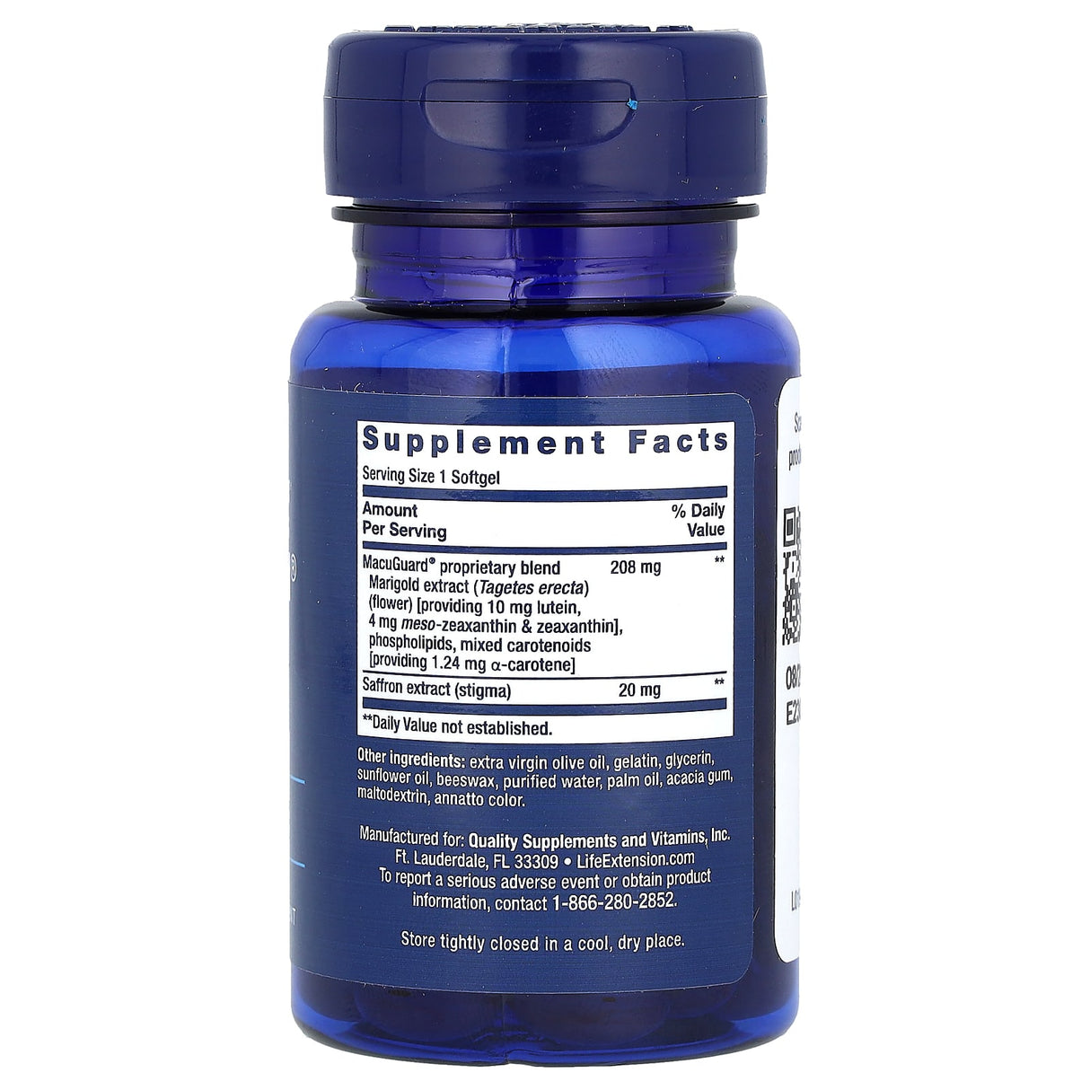 MacuGuard, Ocular Support with Saffron, Life Extension, 60 softgels