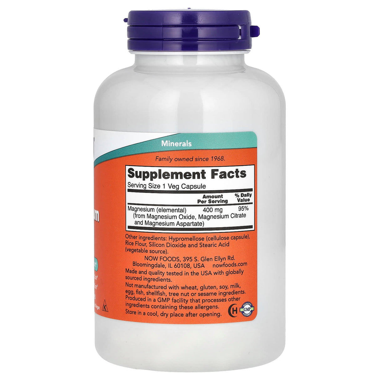 Magnesium Caps, 400 mg, Now Foods, 180 capsule