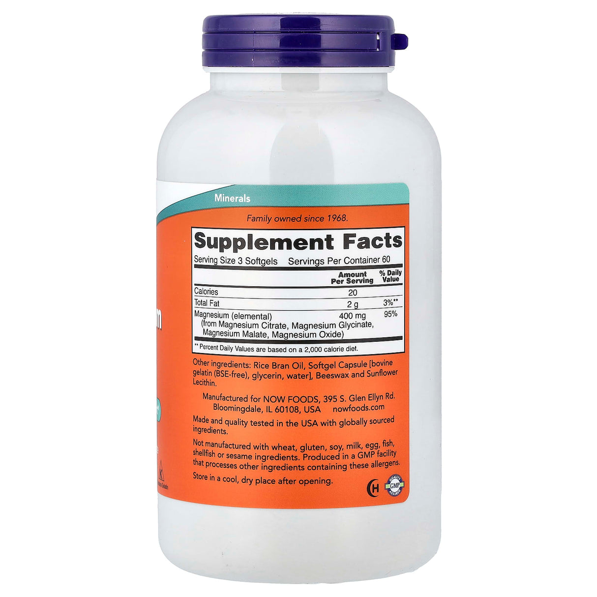 Magnesium Citrate Softgels, Now Foods, 180 softgels