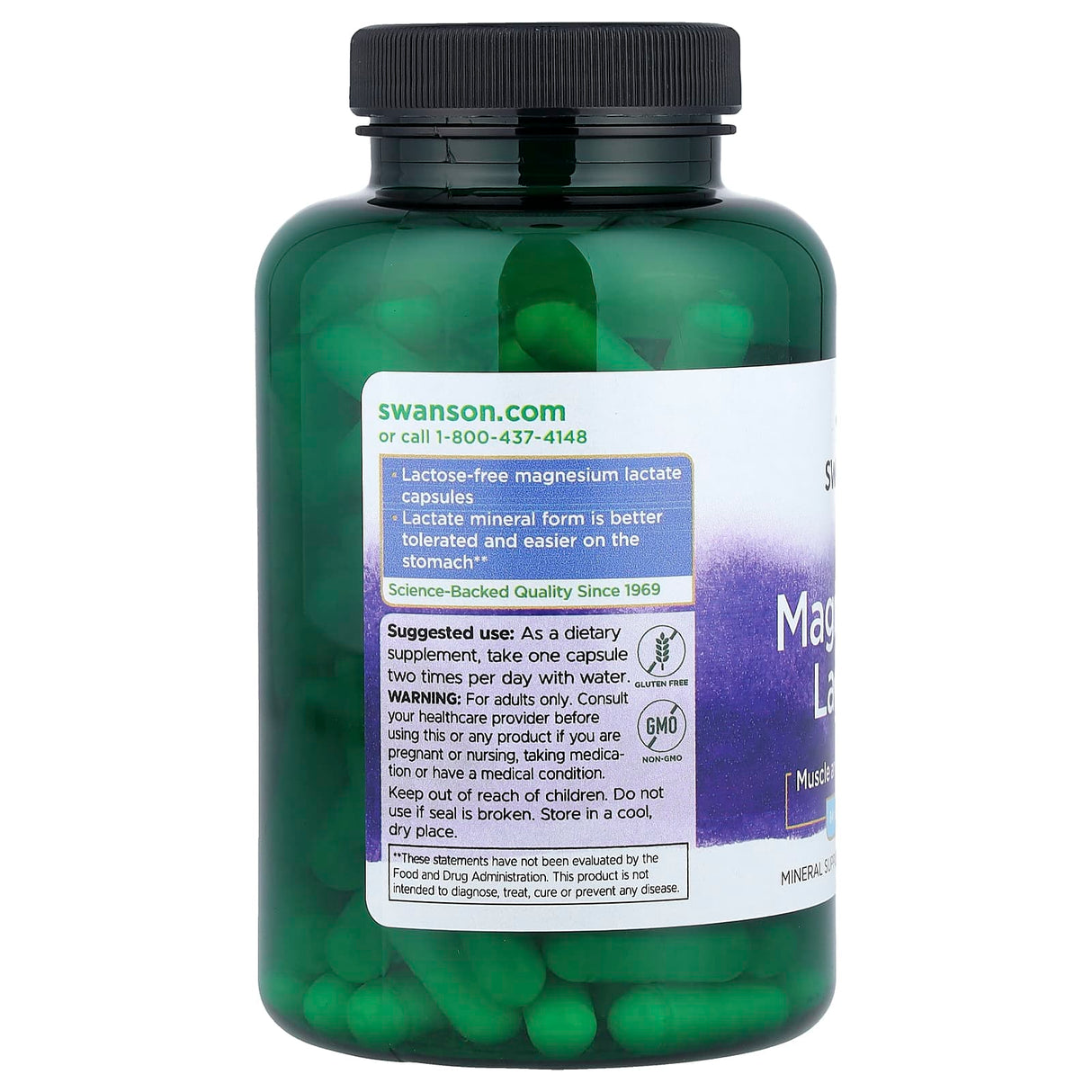 Magnesium Lactate, Swanson, 120 capsule SW1525
