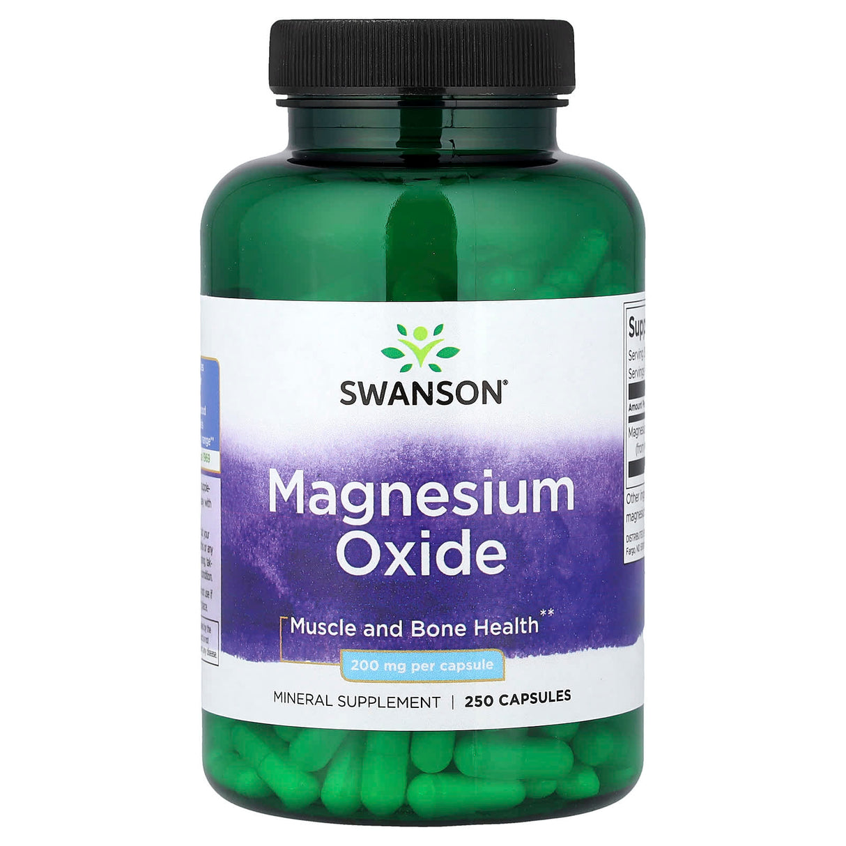 Magnesium Oxide, 200 mg, Swanson, 250 capsule SW196