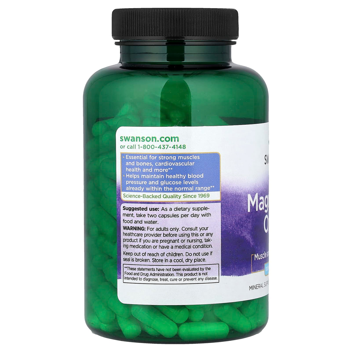 Magnesium Oxide, 200 mg, Swanson, 250 capsule SW196