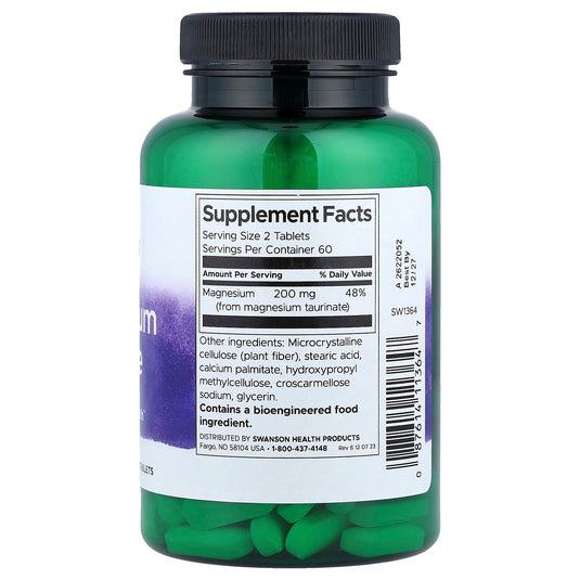 Magnesium Taurate, 100 mg, Swanson, 120 tablete SW1364