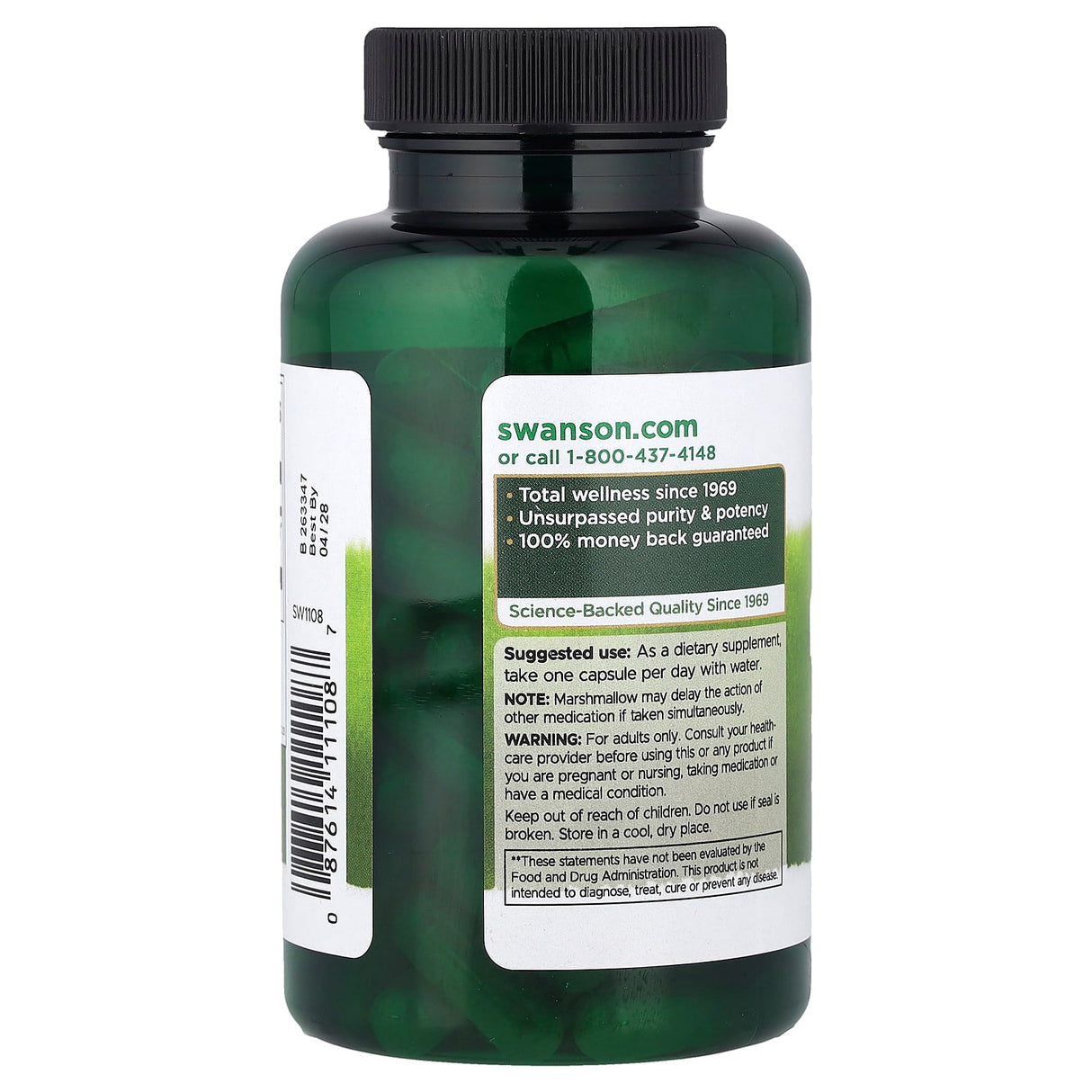 Marshmallow Root, (Nalbă Mare), 500 mg, Swanson, 90 capsule SW1108