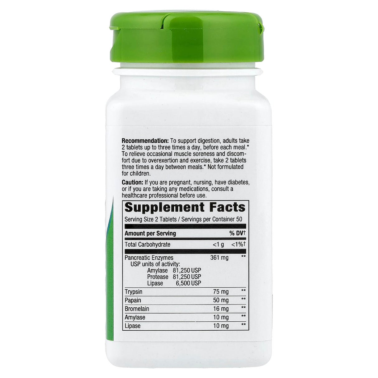 Mega-Zyme, Pancreatic & Systemic Enzymes, Nature's Way, 100 Tablete
