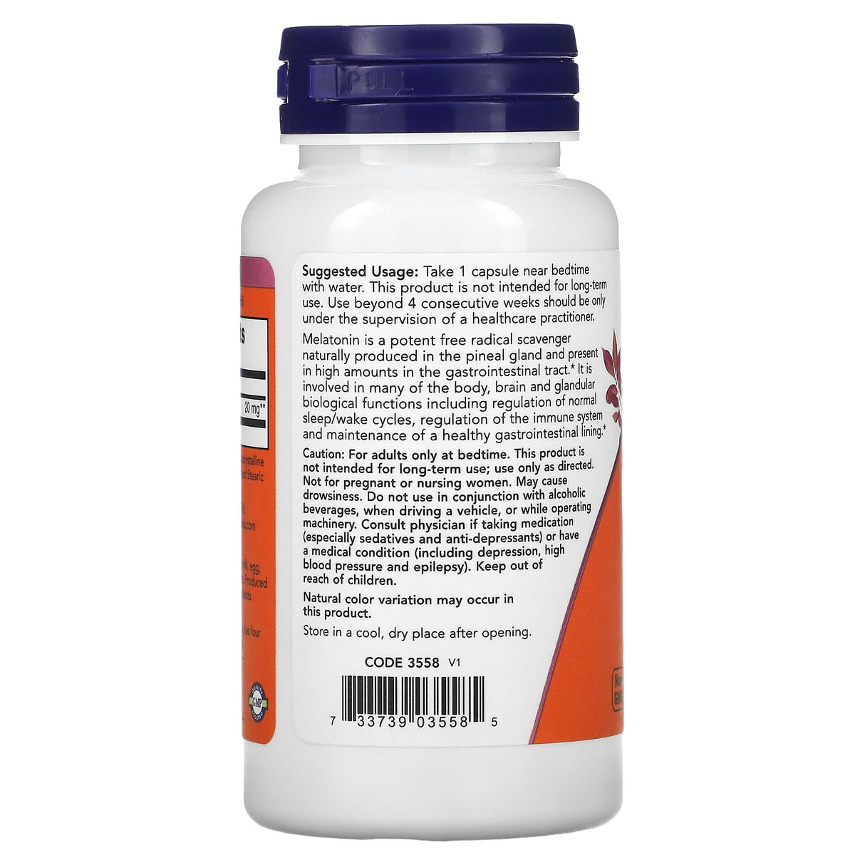 Melatonin (Melatonina) 20 mg, Now Foods, 90 capsule