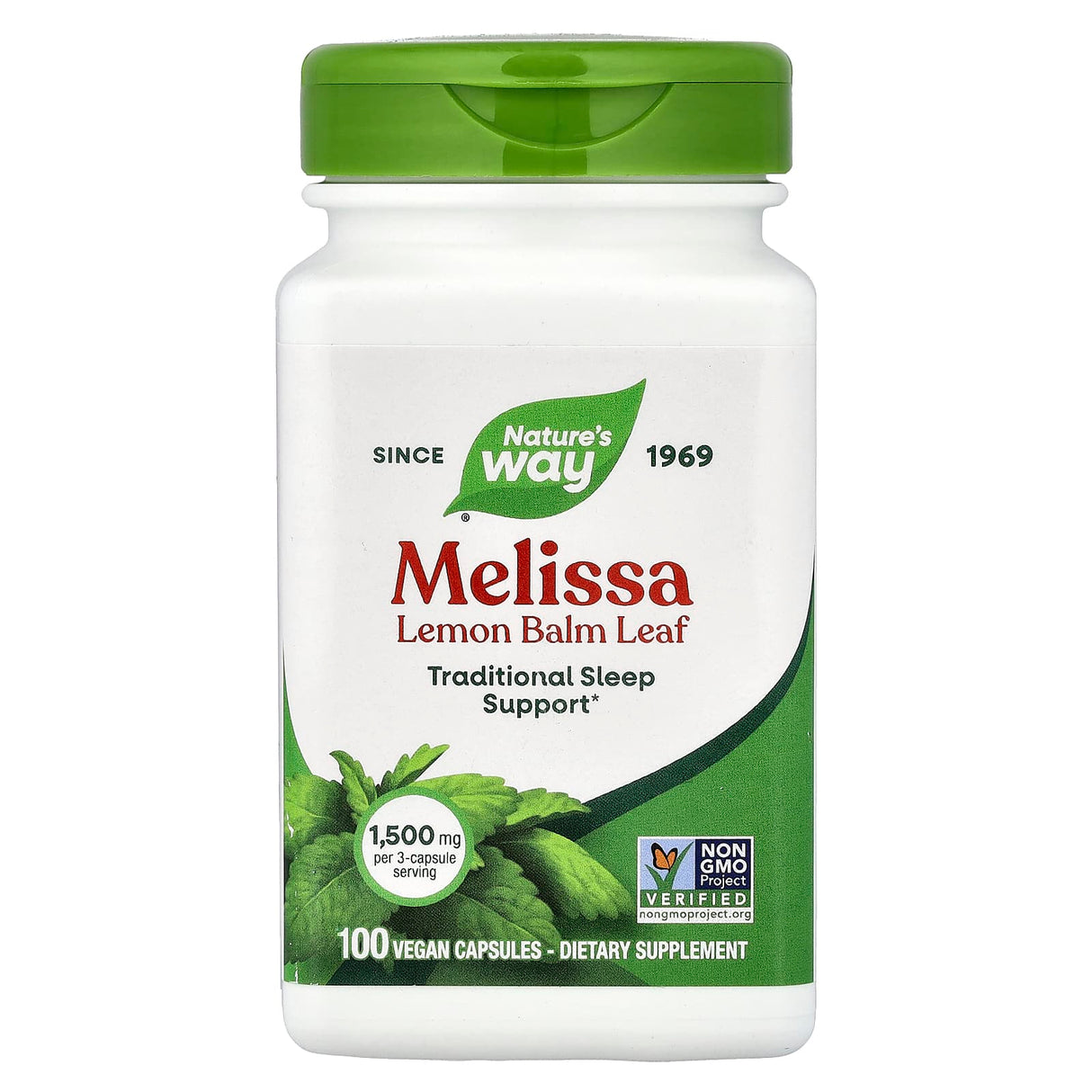 Melissa, Lemon Balm Leaf, 500 mg, Nature's Way, 100 Vegan Capsules