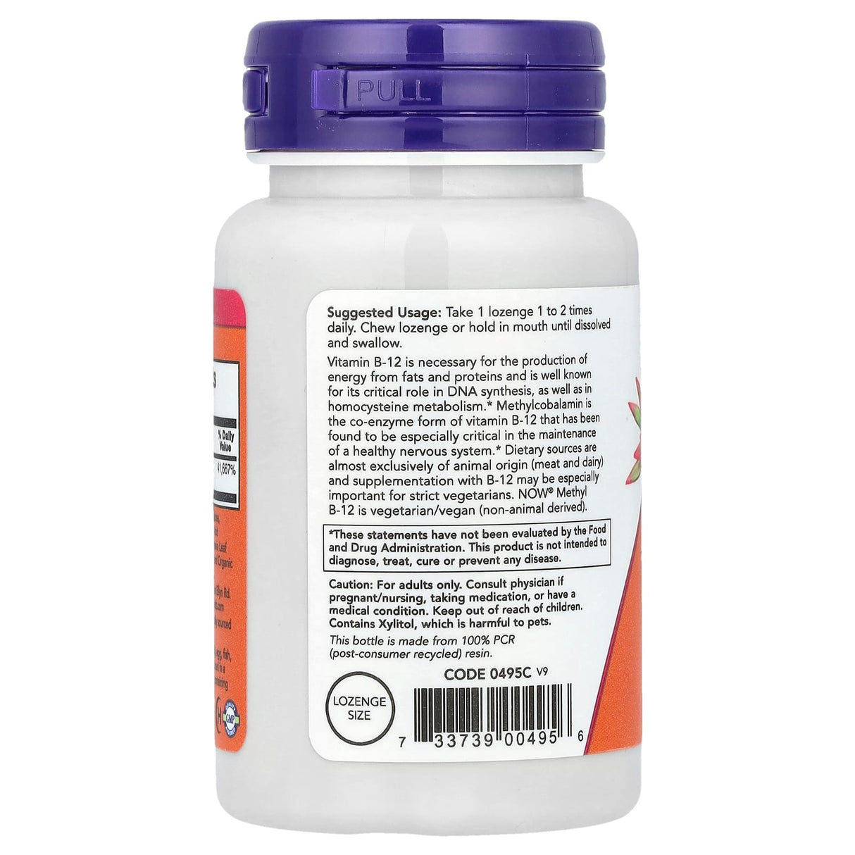 Methyl B-12 (Methylcobalamin) 1000mcg, Now Foods, 100 drajeuri