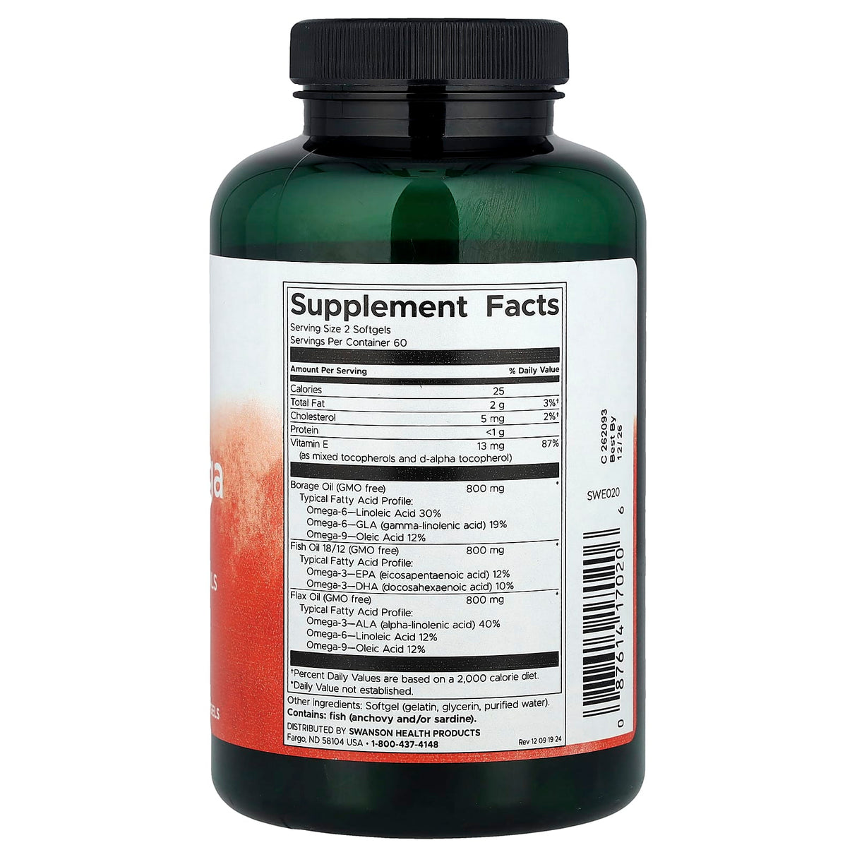 Multi Omega 3-6-9, 1200 mg, Swanson, 120 softgels SWE020