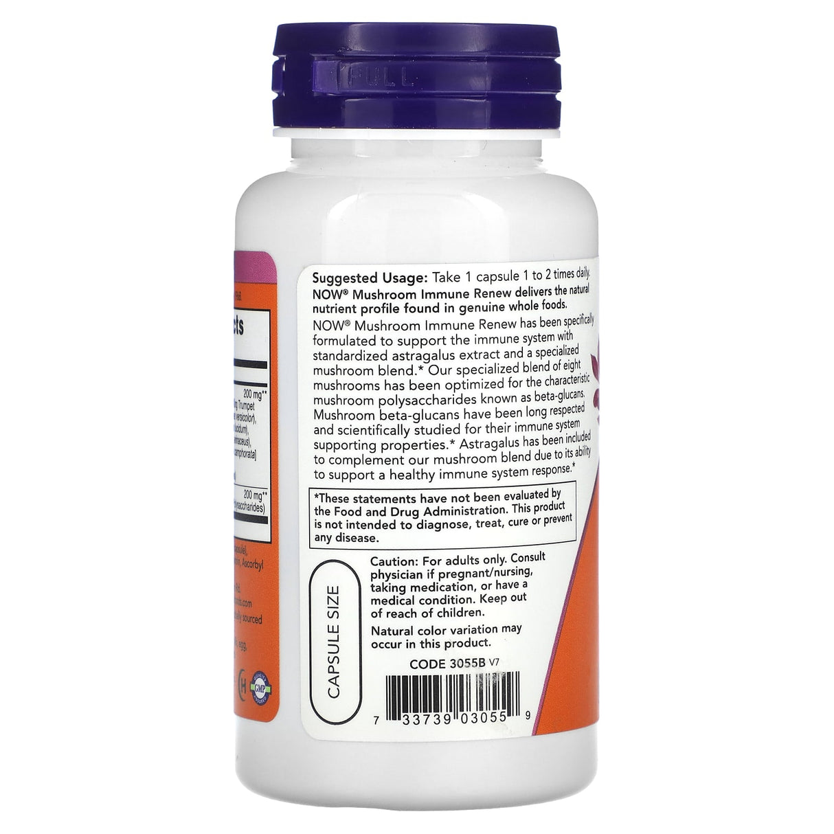 Mushroom Immune Renew, (Imunostimulator), Now Foods, 90 capsule