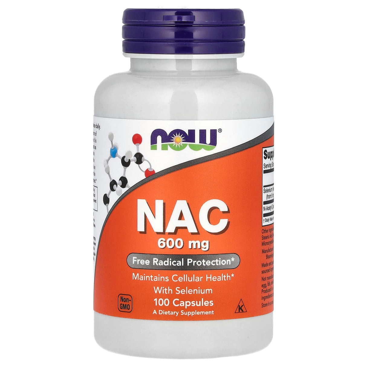 NAC, N-Acetyl Cysteine 600 mg with Selenium, Now Foods, 100 capsule