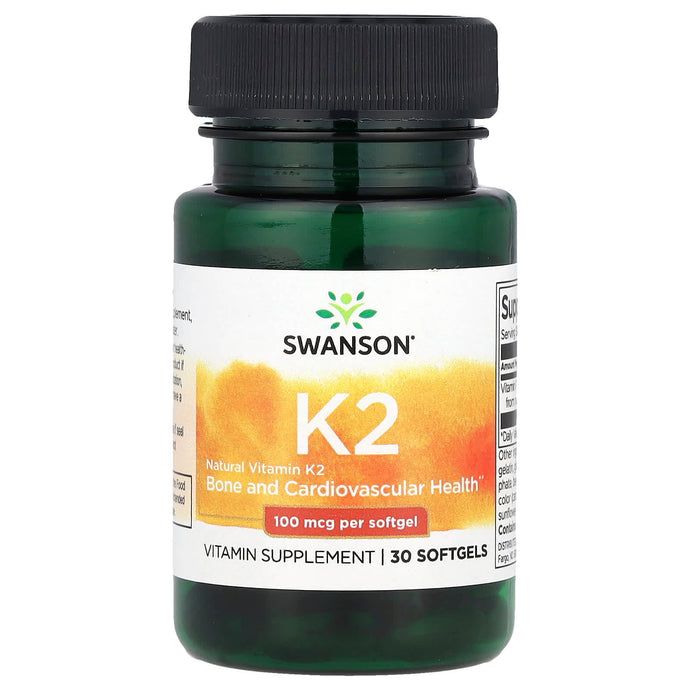 Natural Vitamin K2 (Menachinona) MK-7, 100mcg, Swanson, 30 softgels SWU672
